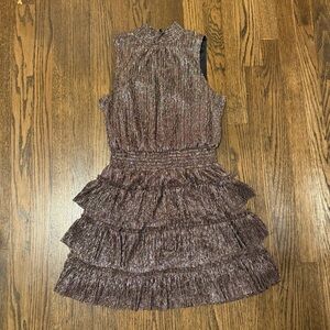 STATE Metallic Sleeveless Mini Dress